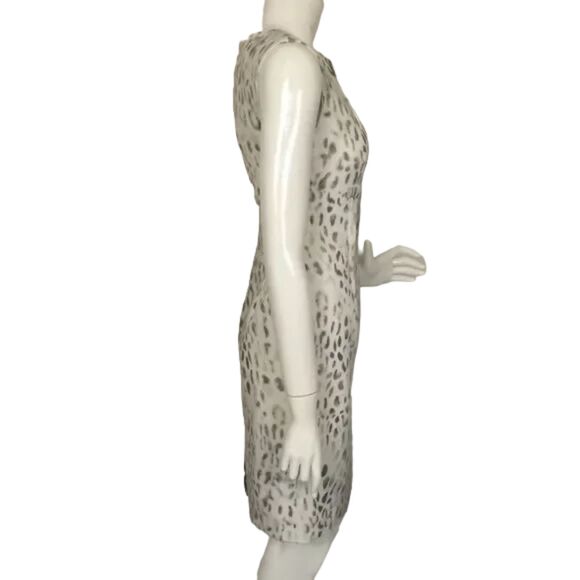 CALVIN KLEIN Dress, 2, Snow Leopard Print, Sleeveless, Empire waist, Sheath - Picture 7 of 15